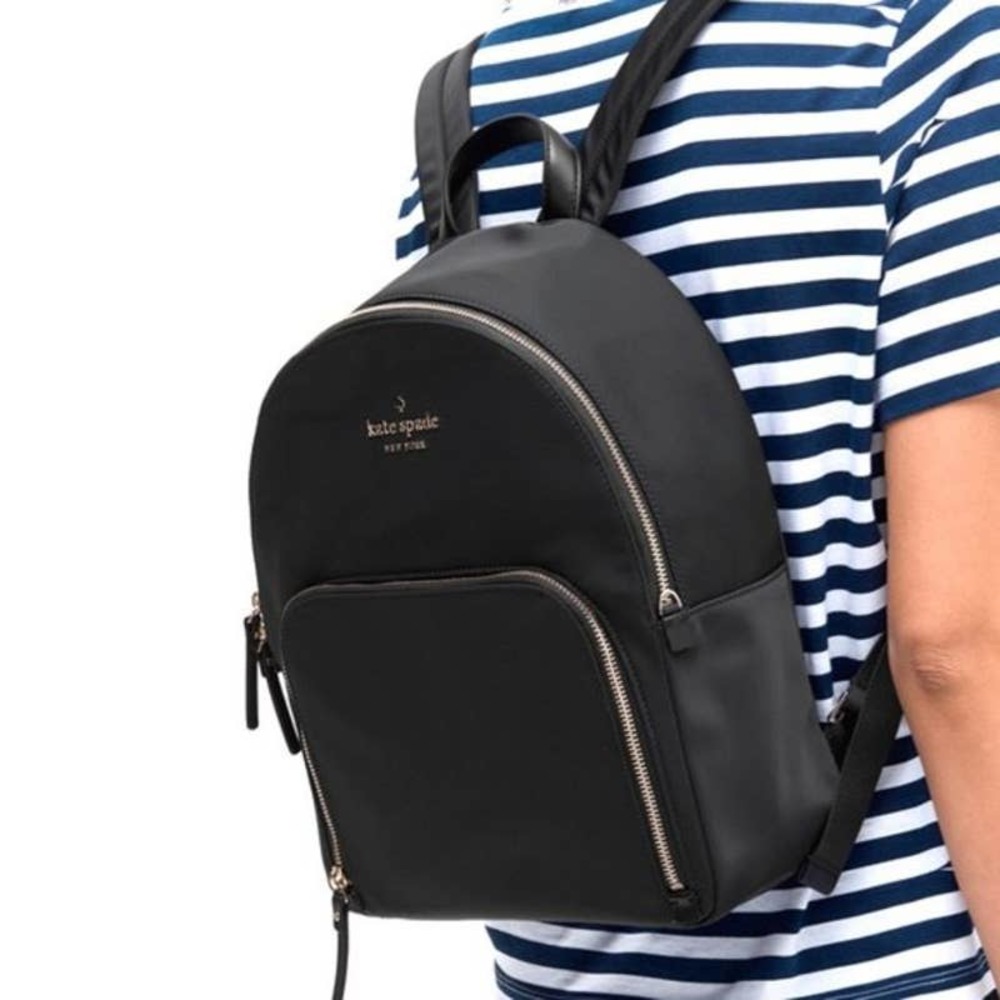 Kate Spade Nylon Backpack Watson Lane Hartley Medium Black Gold